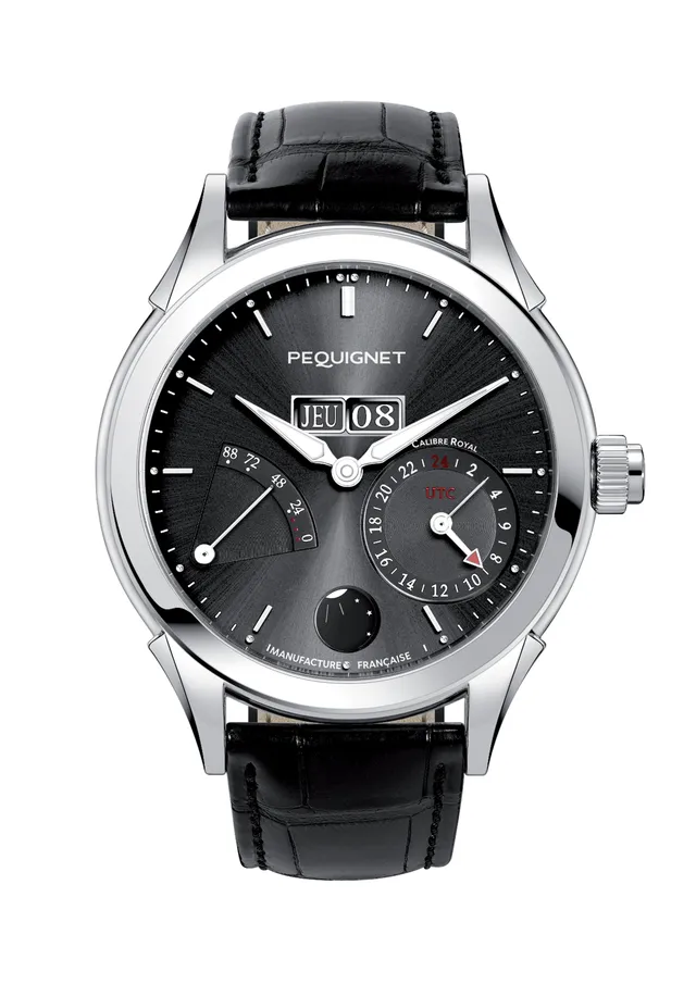 pequignet-royale-gmt-montre-double-fuseau-utc-cadran-anthracite image 1