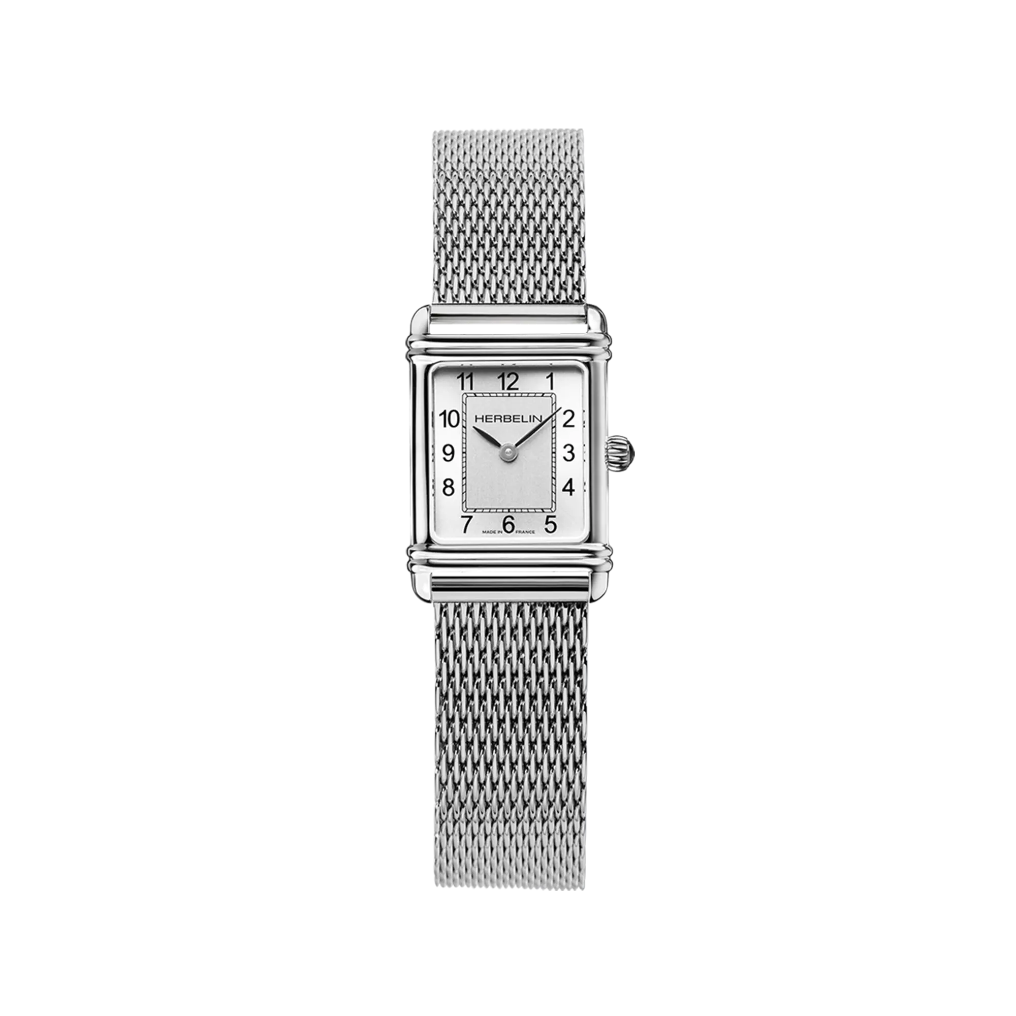 herbelin-art-d-co-quartz-acier-maille-milanaise-femme image 1