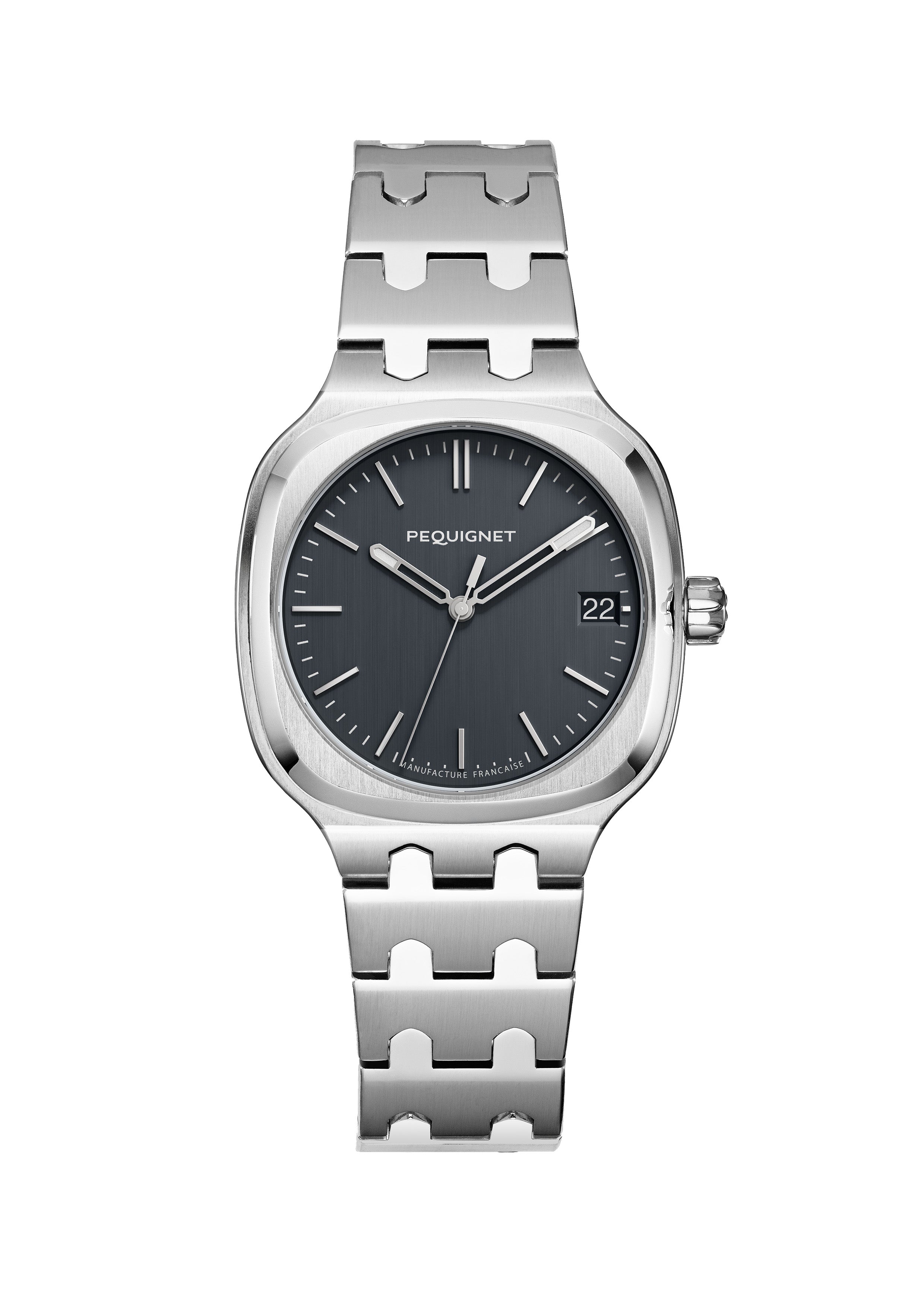 pequignet-concorde-36-mm-montre-femme-acier-cadran-gris-anthracite image 2