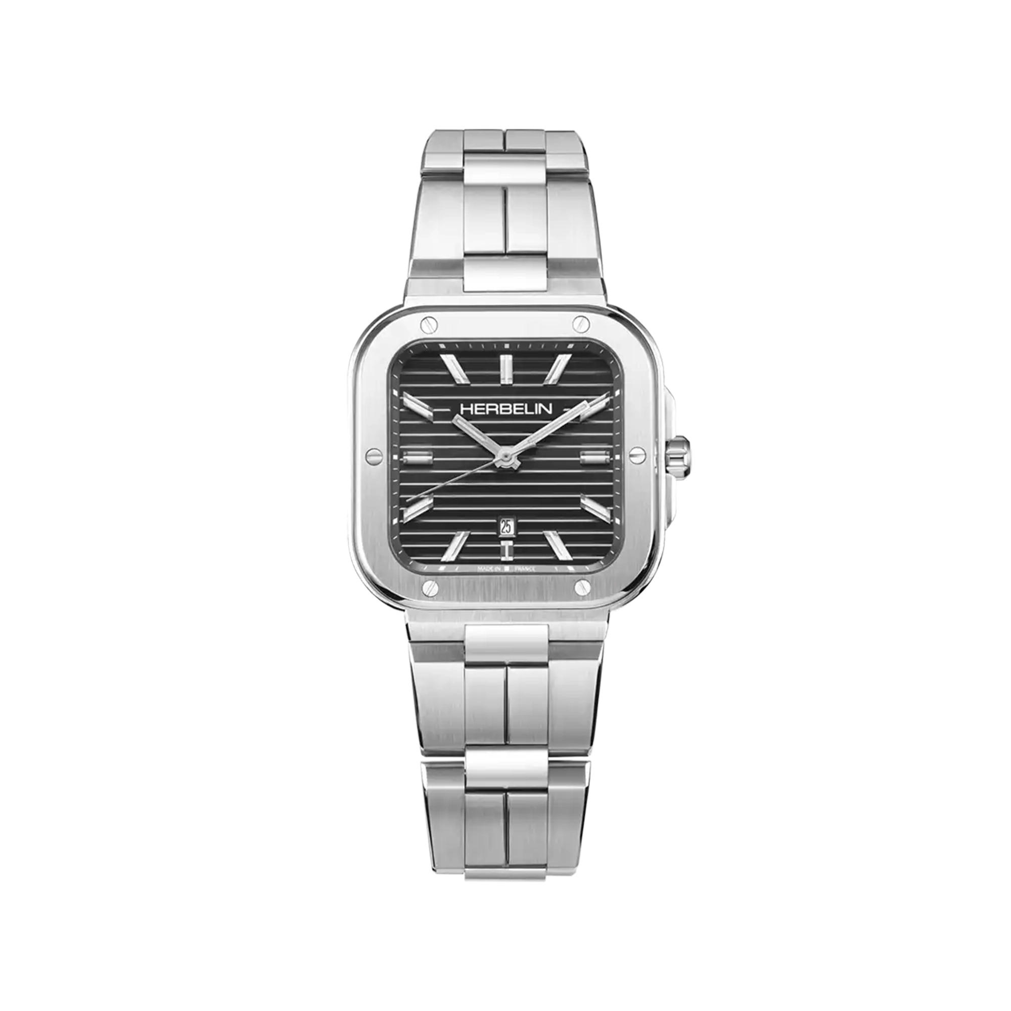 herbelin-cap-camarat-square-quartz-montre-homme-noir-acier-316l image 1
