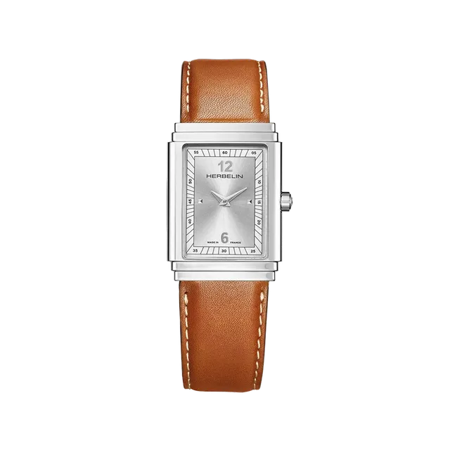 herbelin-art-d-co-1925-s-quartz-montre-homme-acier-cuir image 1