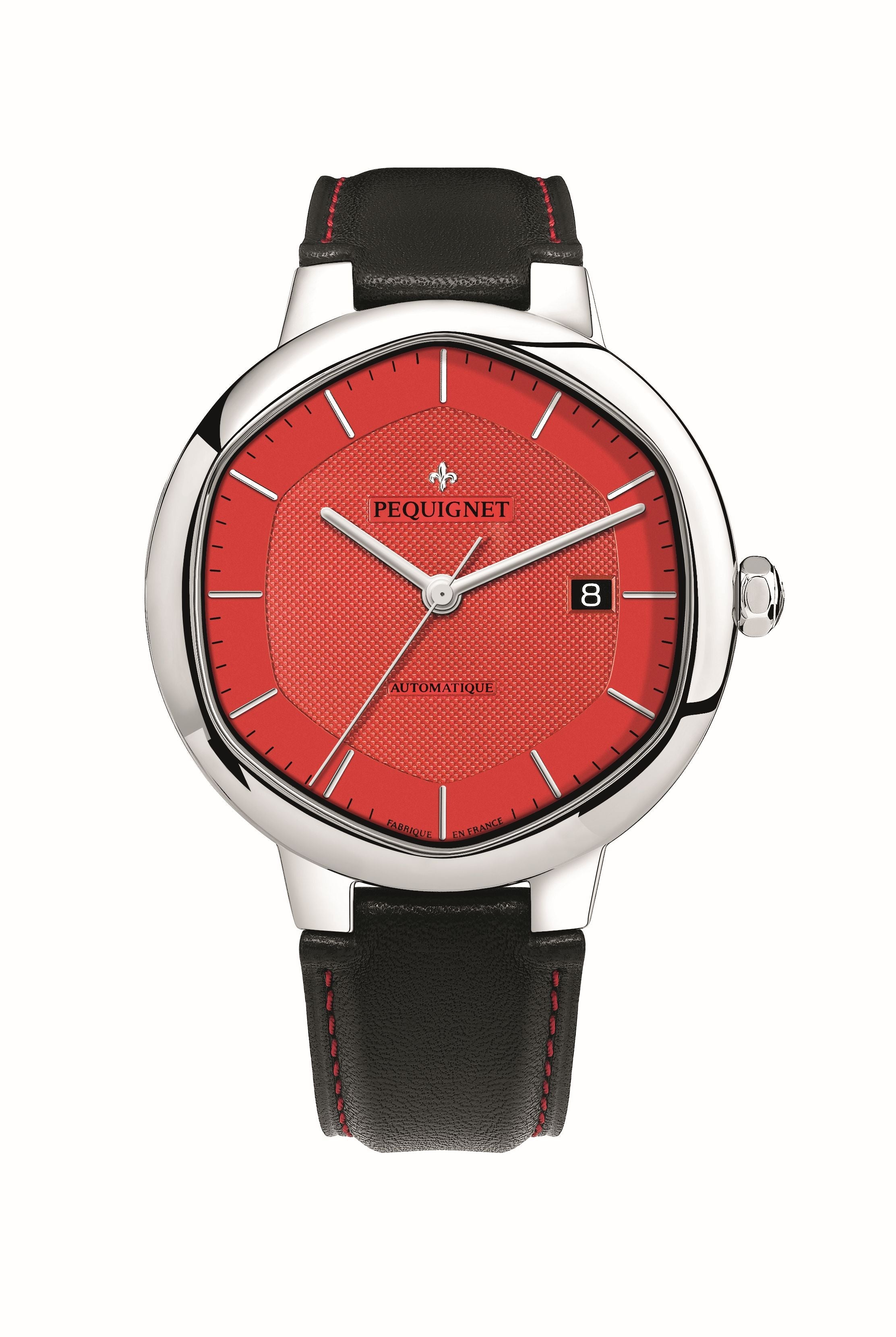 pequignet-exagone-rouge-cadran-guilloch-automatique-homme image 1