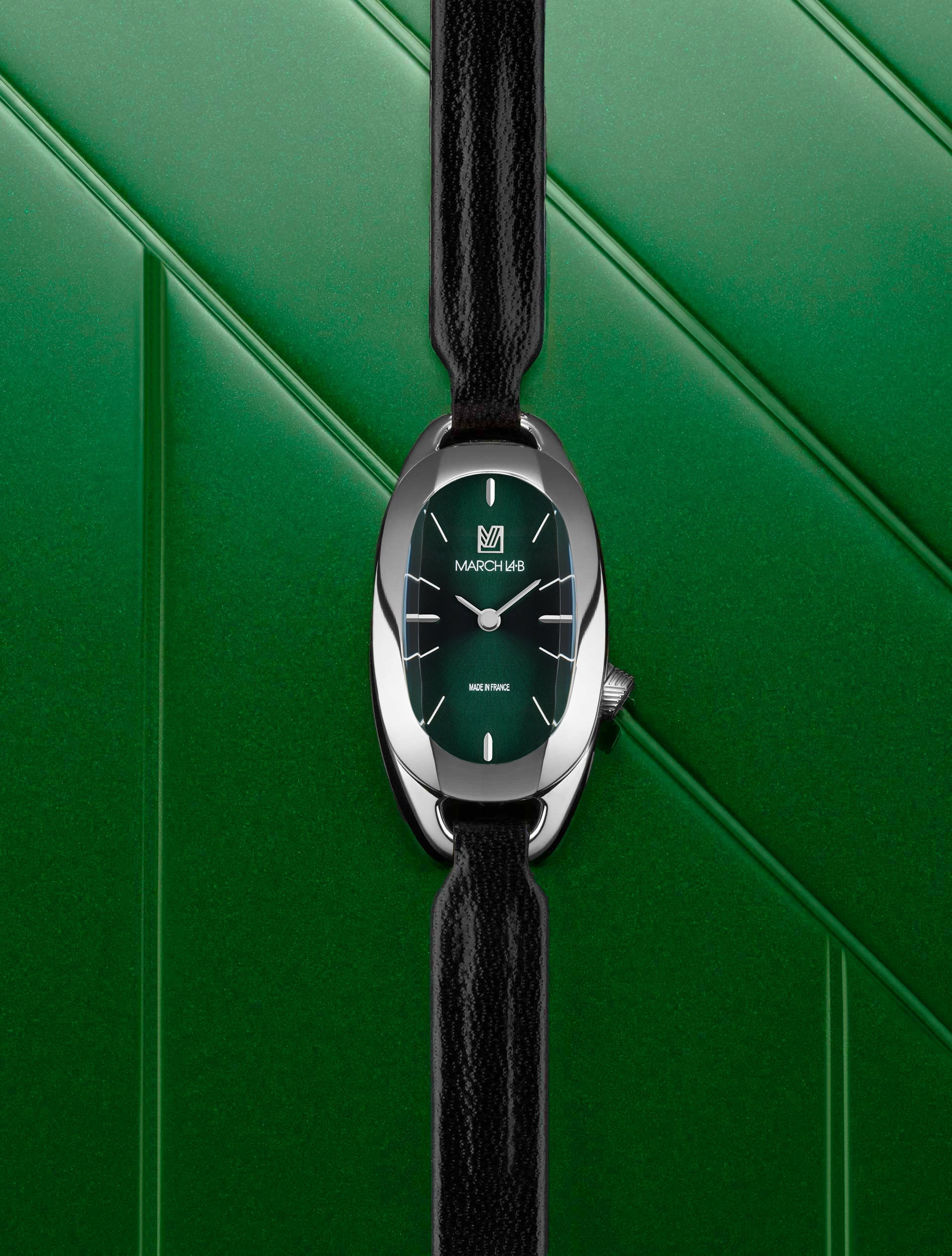 march-la-b-oblongue-forest-20-mm-montre-femme-ovale-cadran-vert image 3