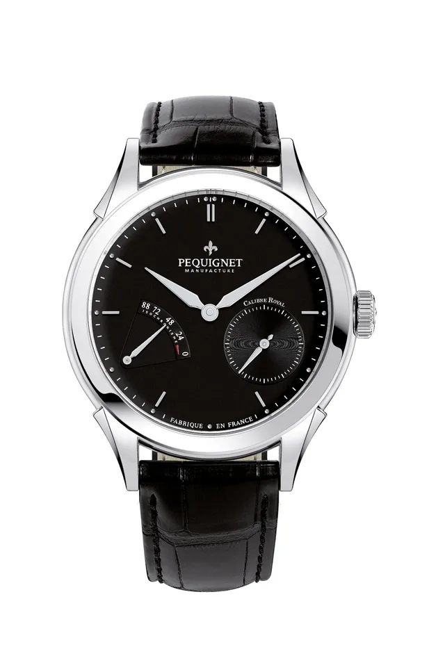 pequignet-royale-origine-montre-automatique-cadran-noir-opalin-fond-saphir image 1