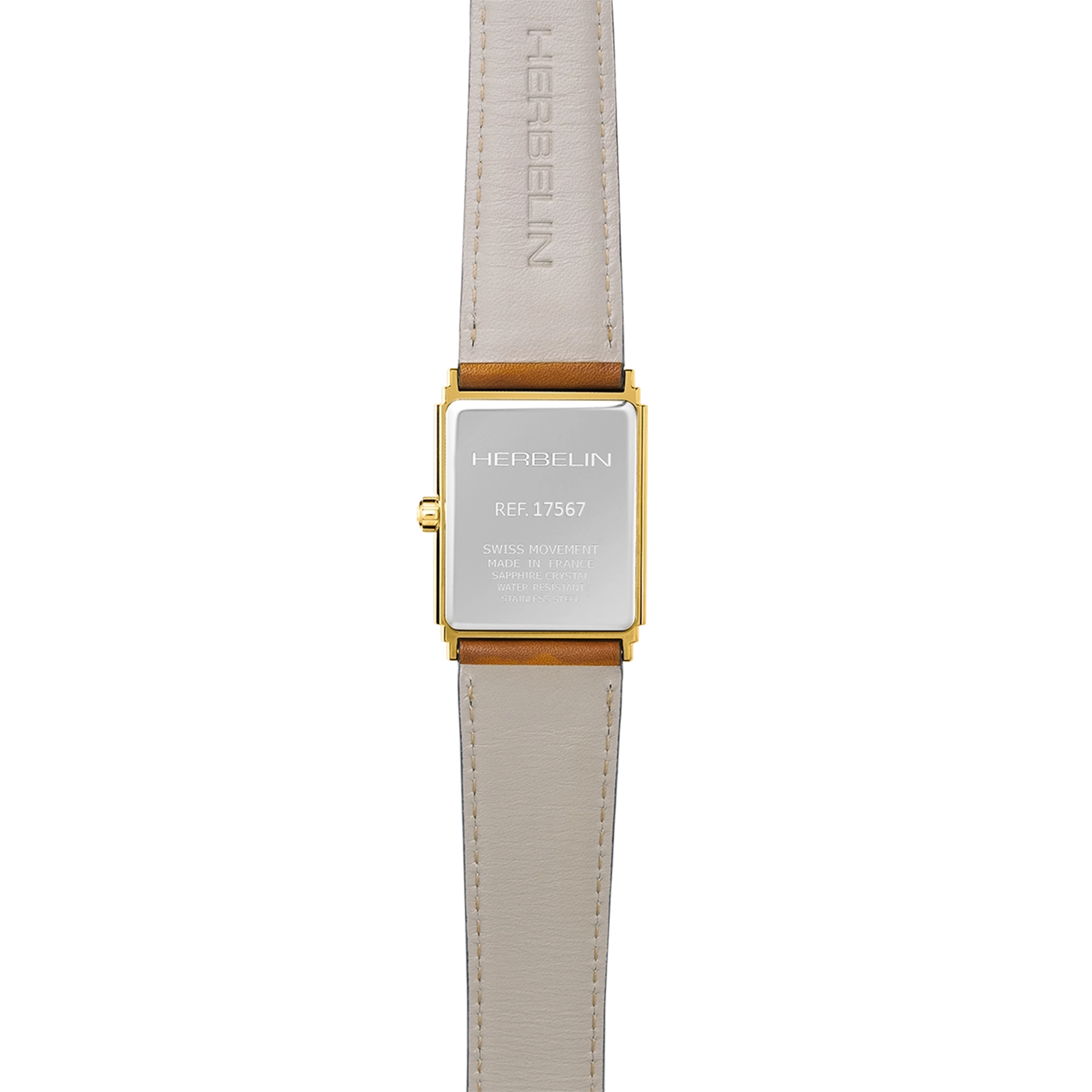 herbelin-art-d-co-1925-s-quartz-montre-homme-pvd-or-jaune-cuir image 4