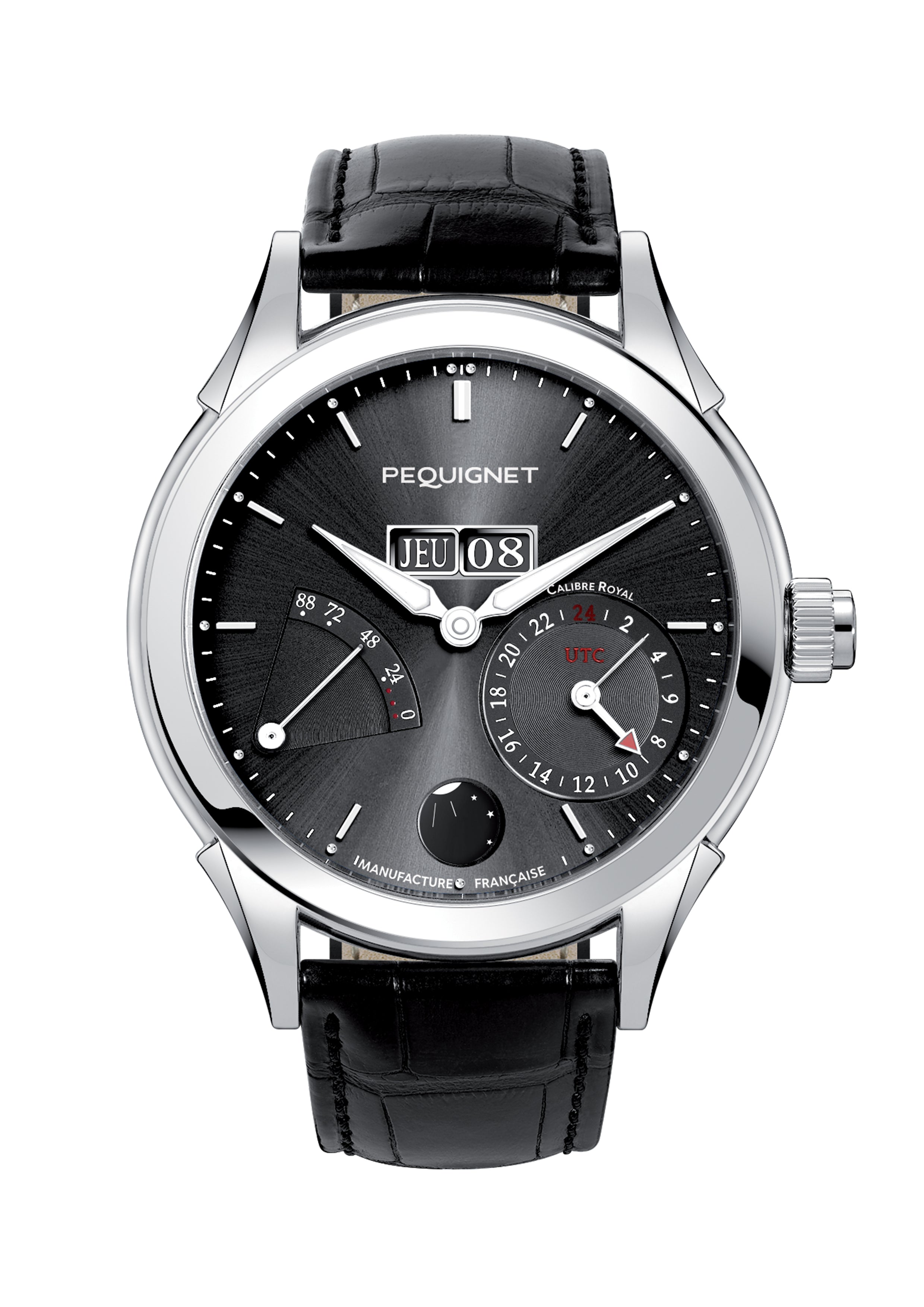 pequignet-royale-gmt-montre-double-fuseau-utc-cadran-anthracite image 1