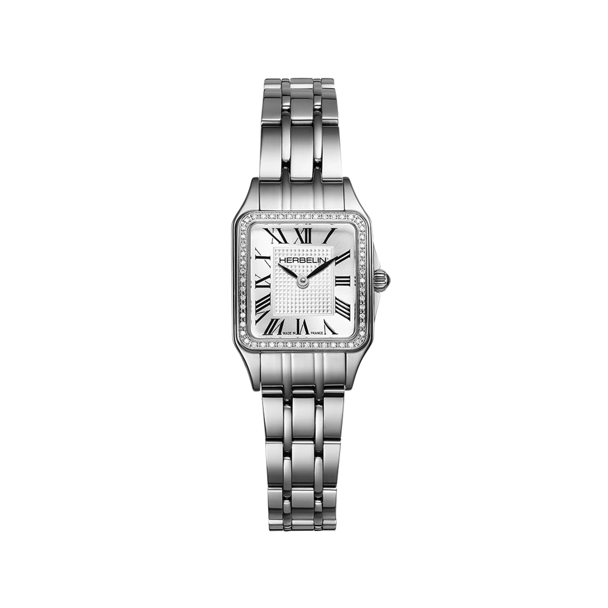 herbelin-luna-mini-quartz-acier-diamants-femme image 1