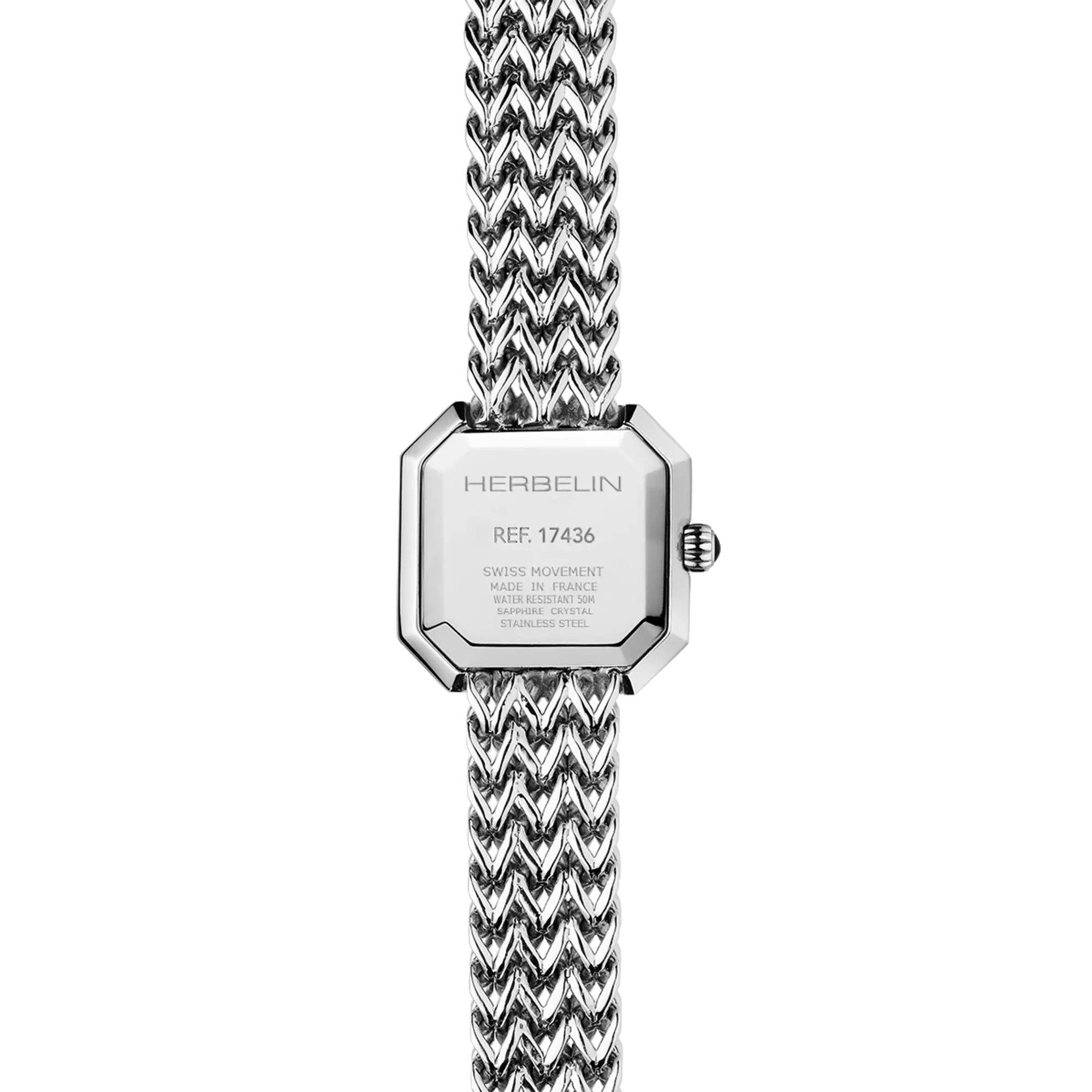 herbelin-octog-ne-quartz-carr-femme-acier-nacre-noire image 4