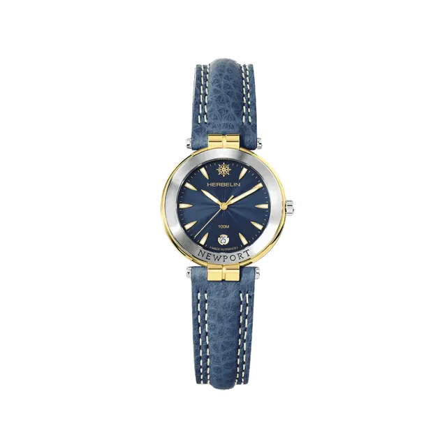 herbelin-newport-h-ritage-originals-femme-bicolore-bleu-cuir image 1
