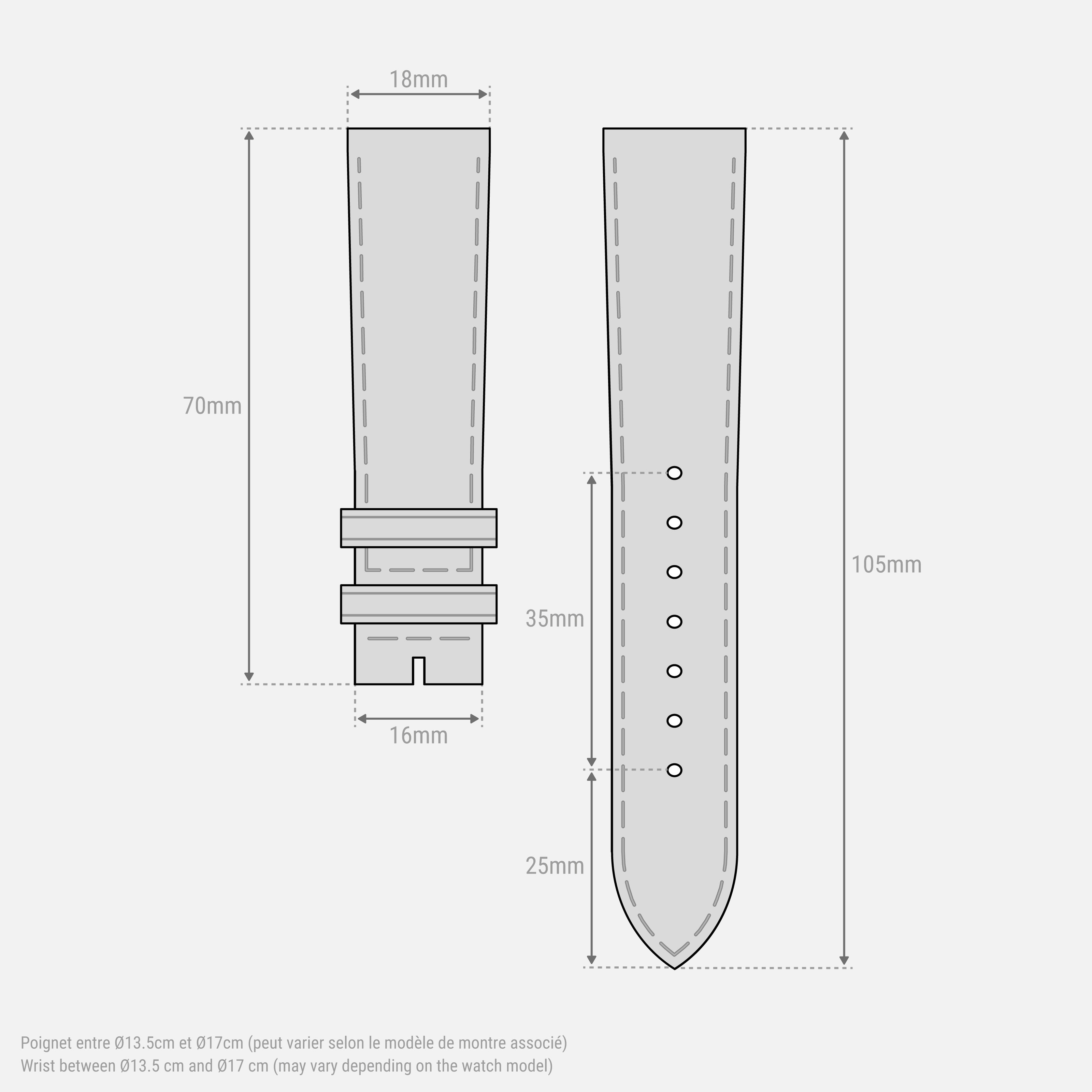 charlie-paris-bracelet-cuir-crocograin-chocolat-18mm-initial image 5