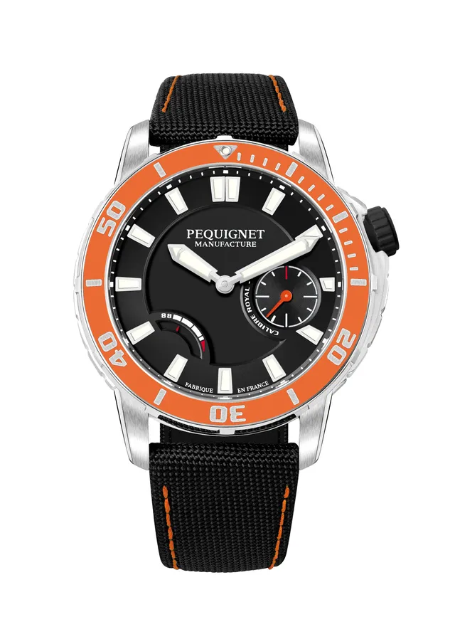 pequignet-extr-me-300-montre-mixte-plongeuse-cadran-noir-orange image 1