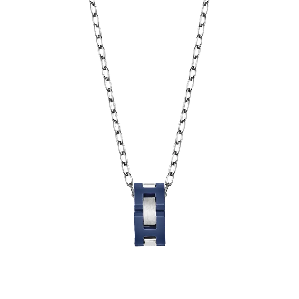 herbelin-cap-camarat-collier-homme-acier-et-c-ramique-bleue image 1