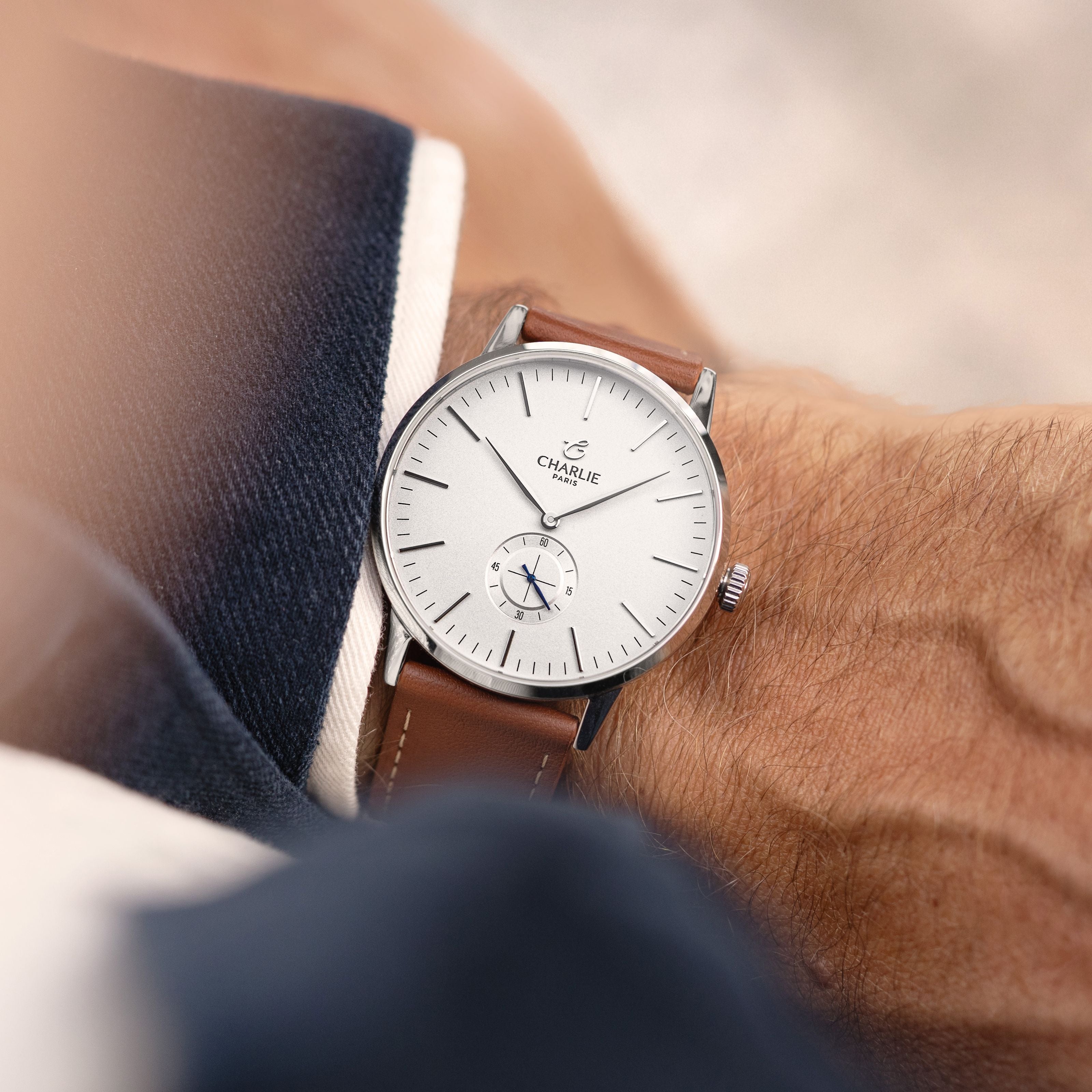 charlie-paris-horizon-montre-quartz-homme-39mm-cadran-blanc image 2
