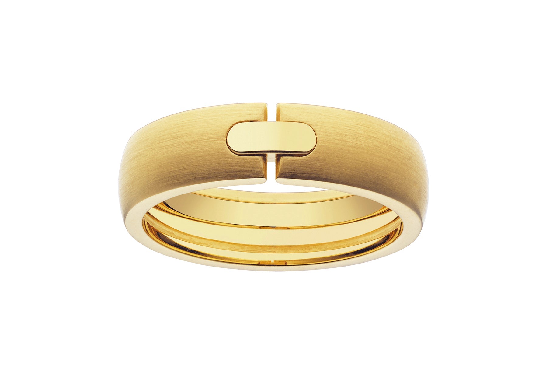 pequignet-moorea-bague-acier-or-jaune-diamant-2 image 1