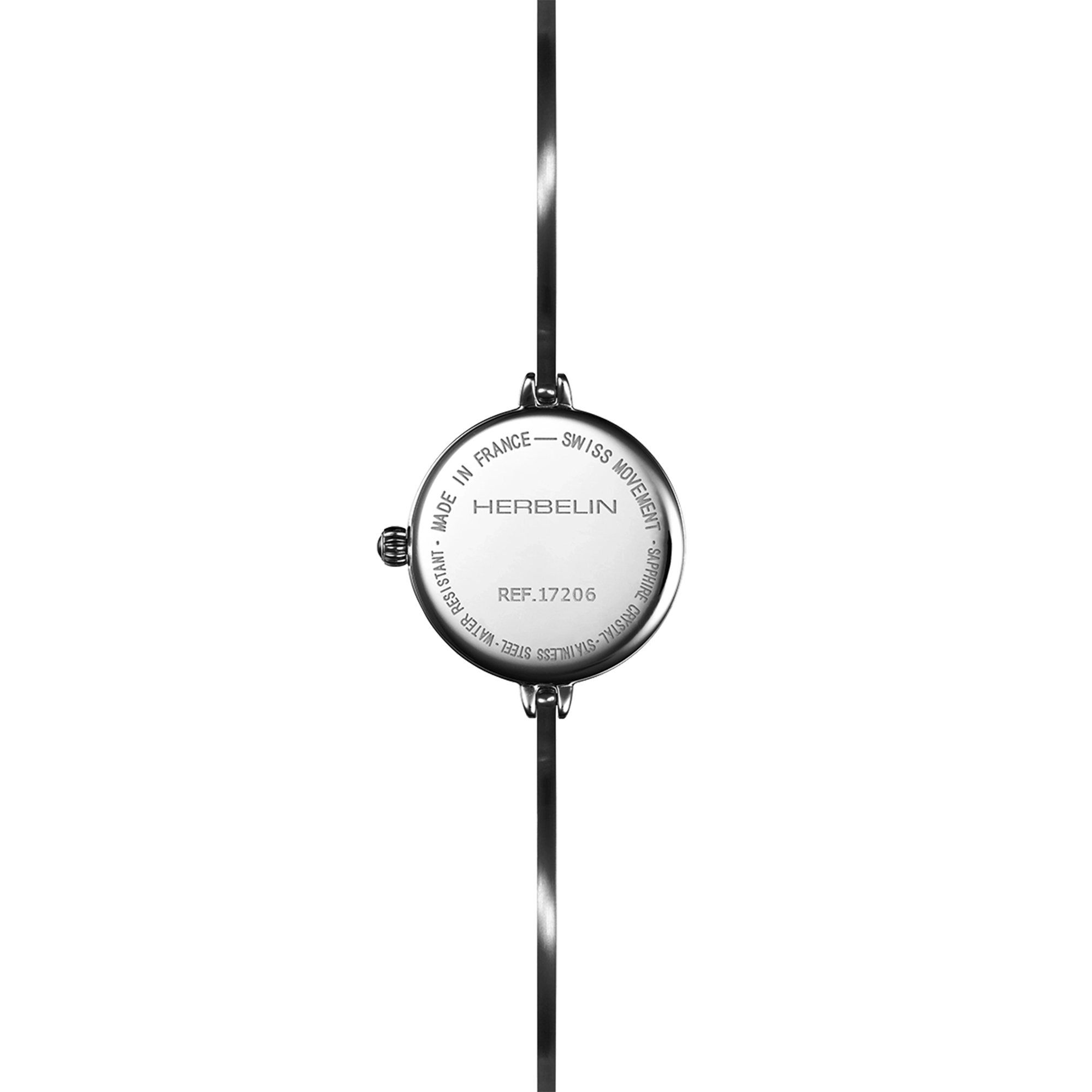 herbelin-fil-montre-quartz-femme-acier-noir-jonc image 4