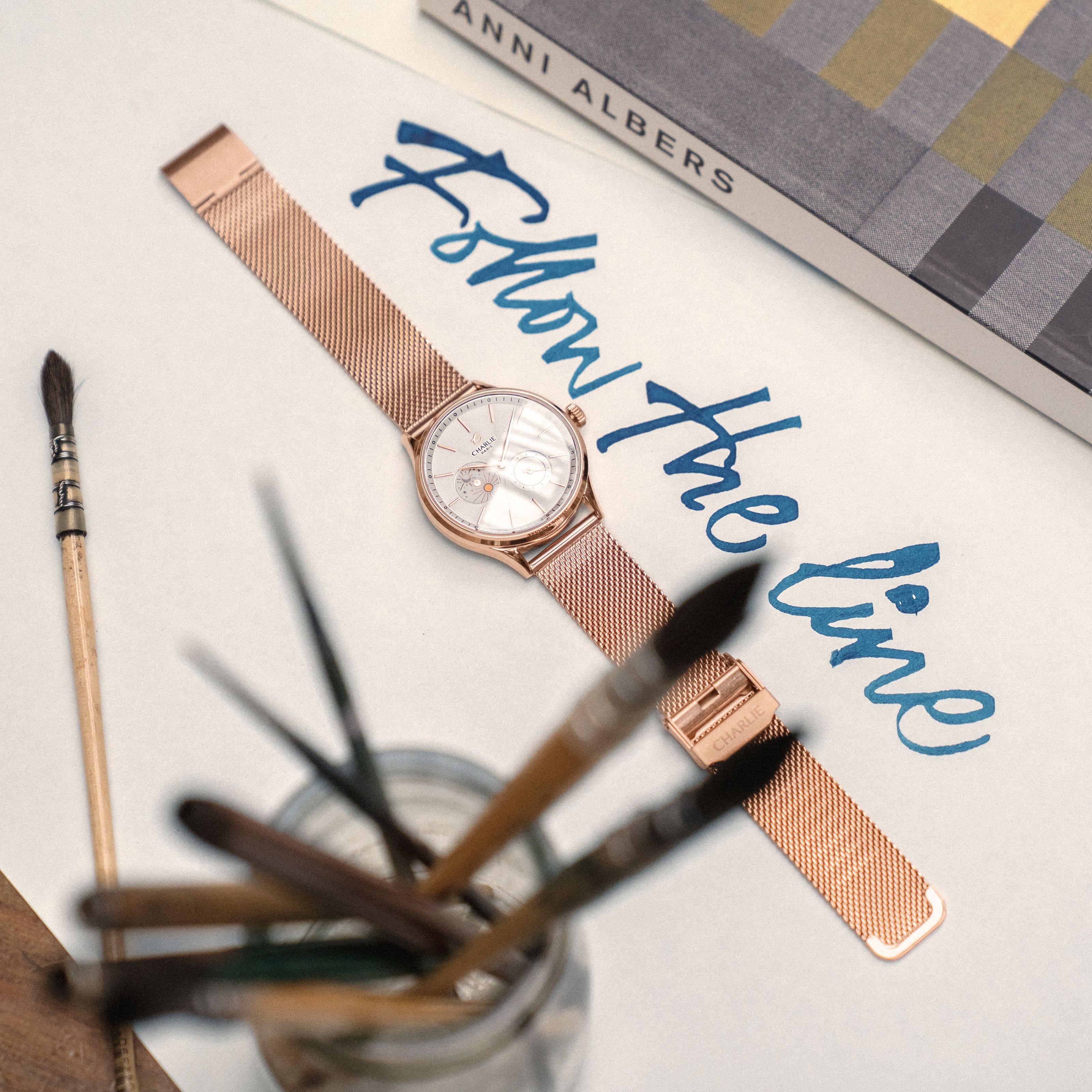 charlie-paris-initial-36-jour-nuit-montre-automatique-femme-36-mm-dor-rose image 2