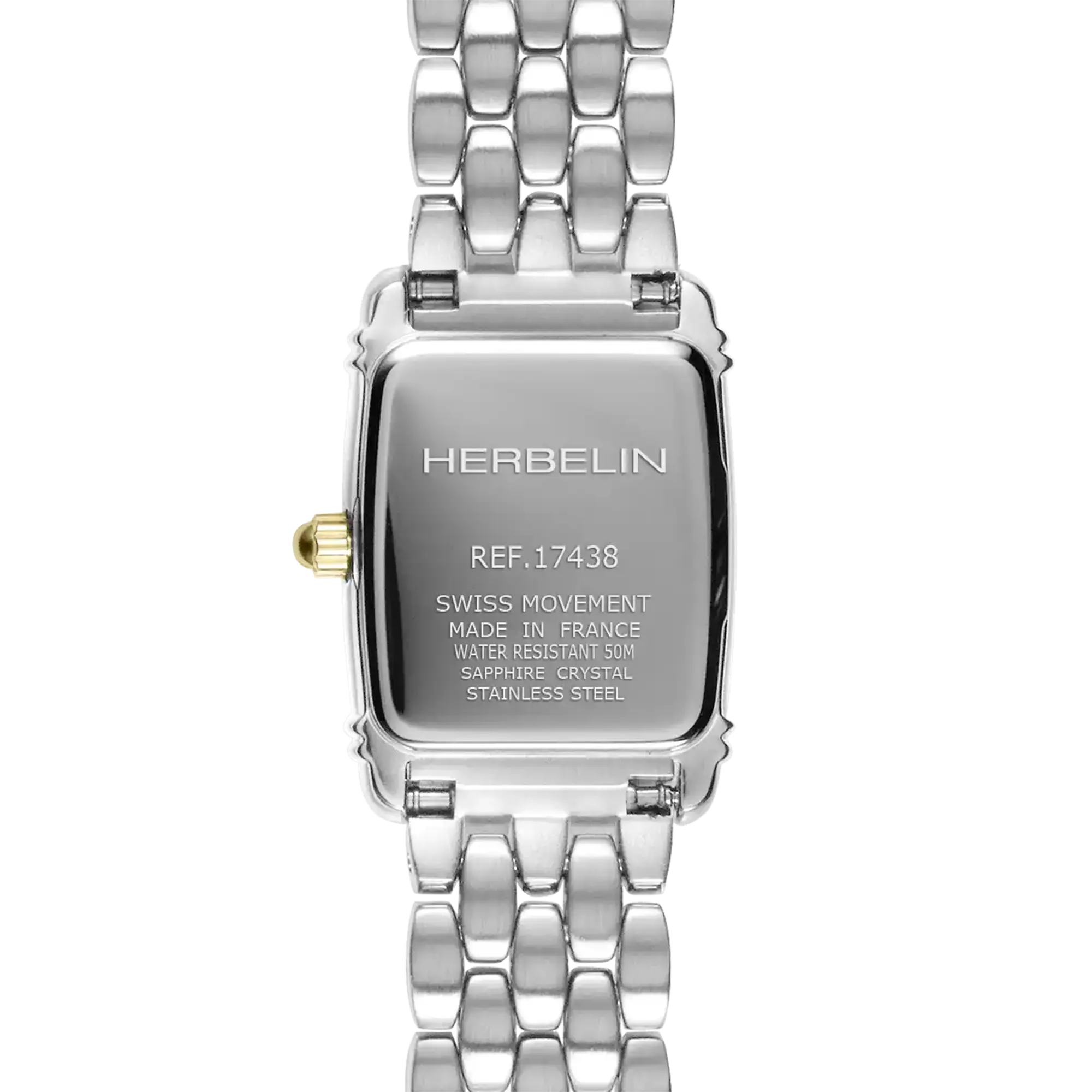 herbelin-art-d-co-tonneau-quartz-bicolore-mini-montre-femme-xs-17-8-x-19-4-mm image 3
