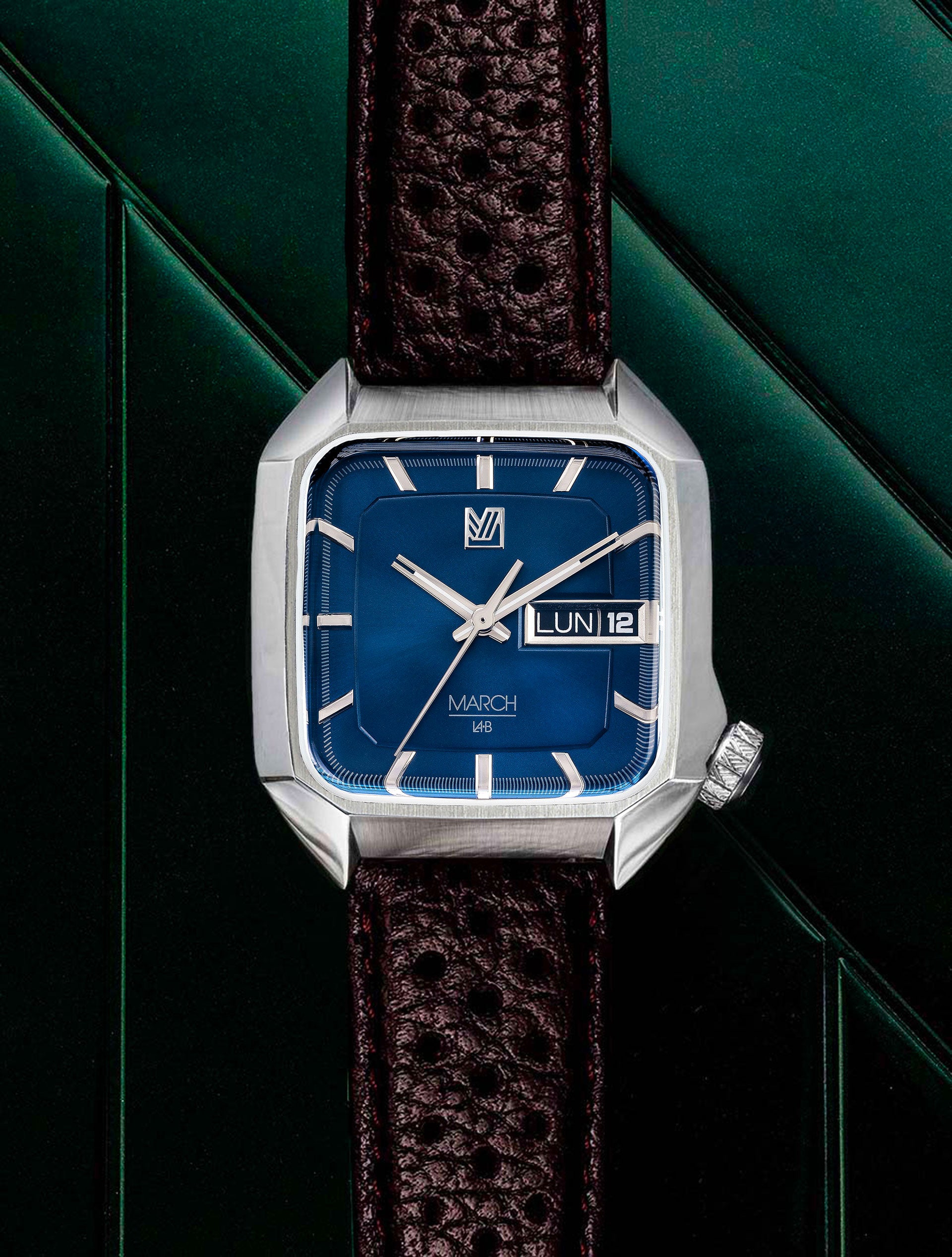 march-la-b-am2-electrique-ocean-montre-homme-octogonale-39-mm-cadran-bleu image 2