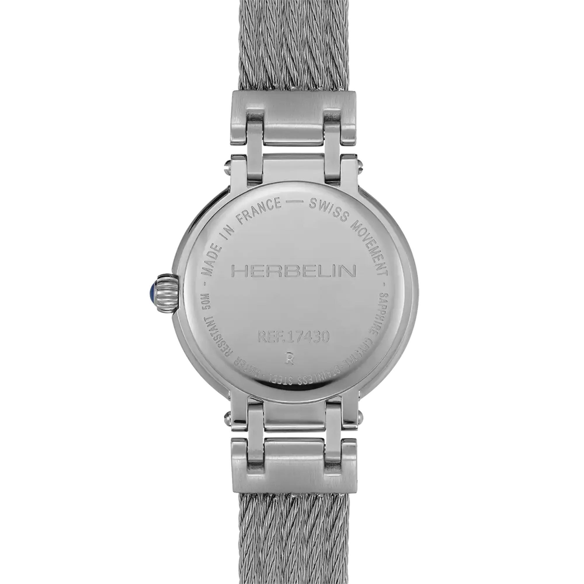 herbelin-galet-quartz-28-mm-nacre-acier-femme image 4