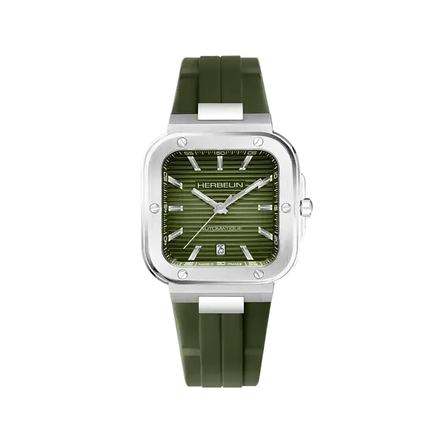 herbelin-cap-camarat-square-automatique-montre-homme-39mm-kaki-acier image 1