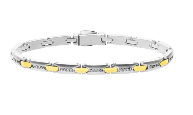 pequignet-moorea-bracelet-bijou-acier-or-jaune-diamant-2 image 1
