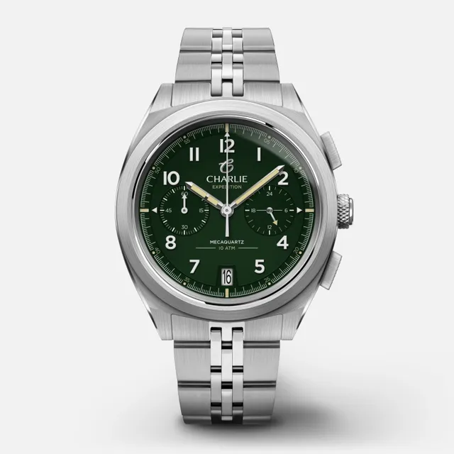 charlie-paris-gr-chronographe-montre-homme-39mm-cadran-vert image 1