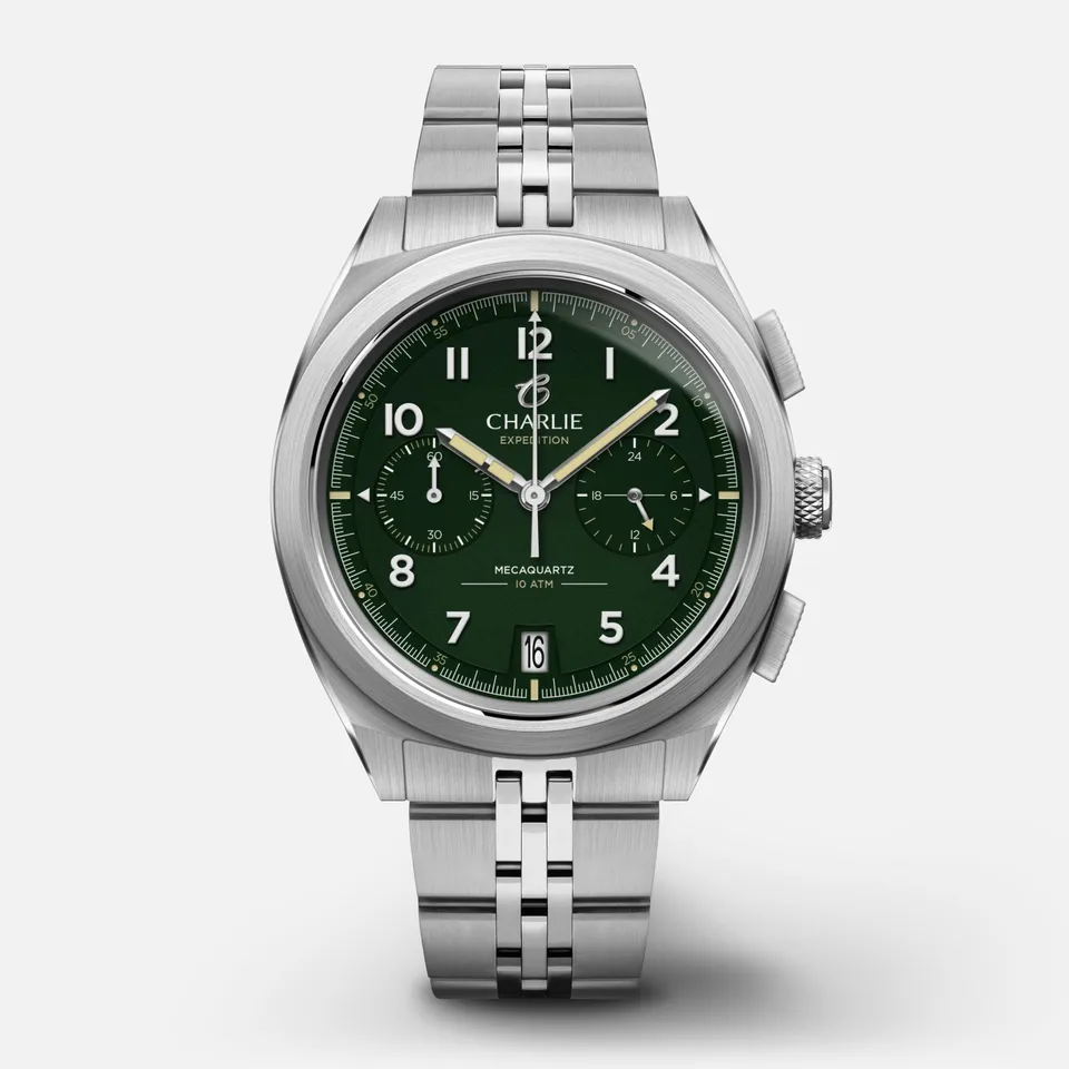 charlie-paris-gr-chronographe-montre-homme-39mm-cadran-vert image 1