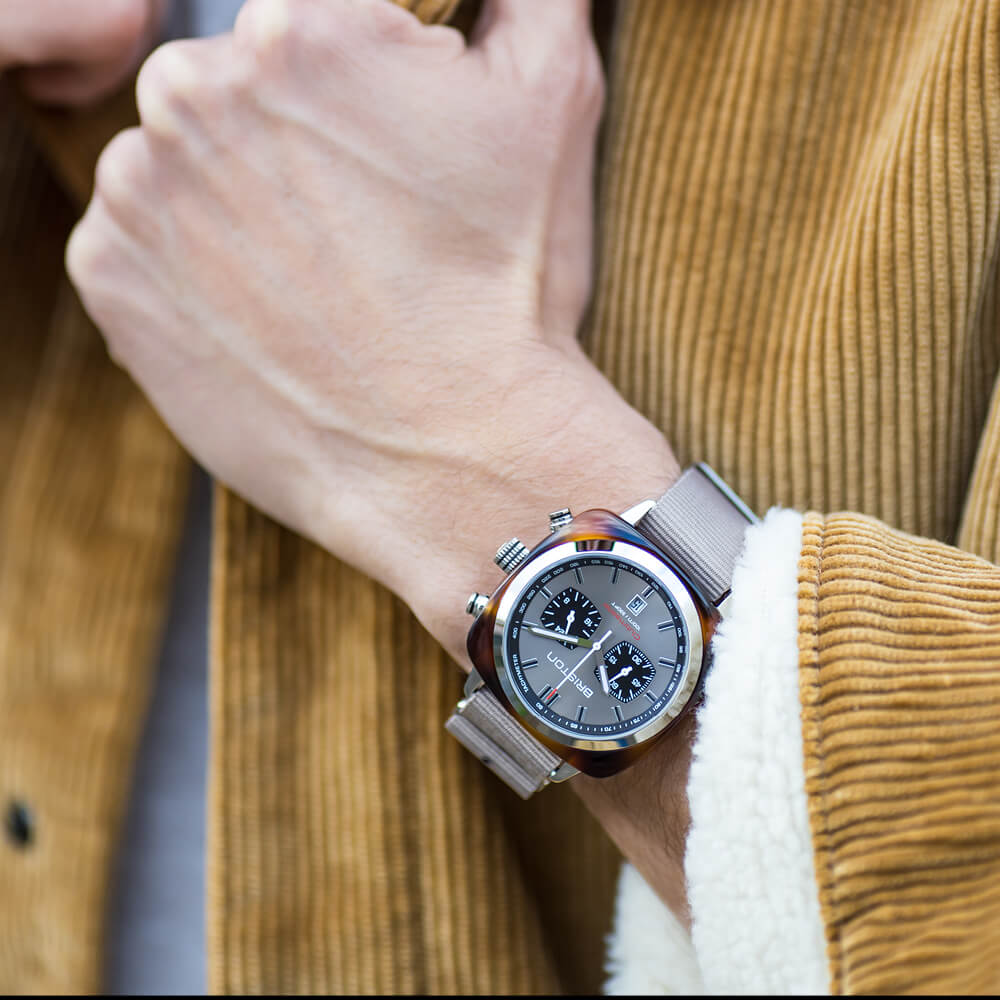 briston-clubmaster-sport-chrono-42-mm-quartz-gris-taupe image 3