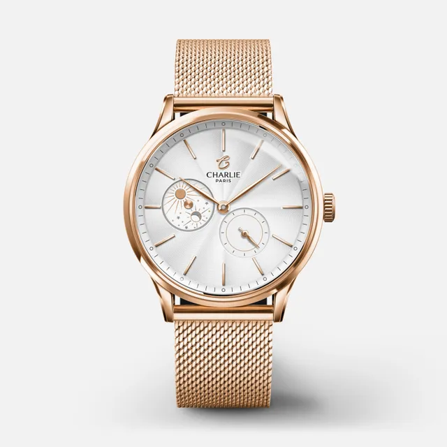 charlie-paris-initial-36-jour-nuit-montre-automatique-femme-36-mm-dor-rose image 1
