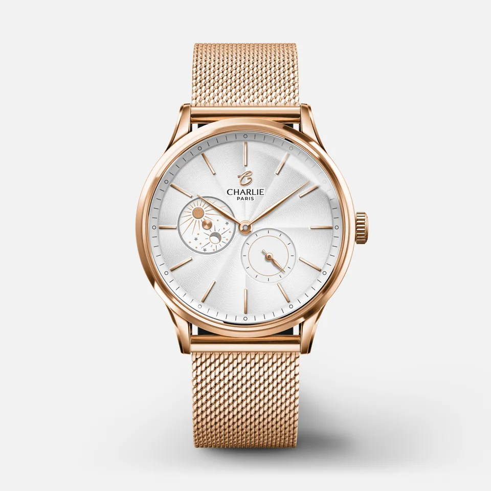 charlie-paris-initial-36-jour-nuit-montre-automatique-femme-36-mm-dor-rose image 1