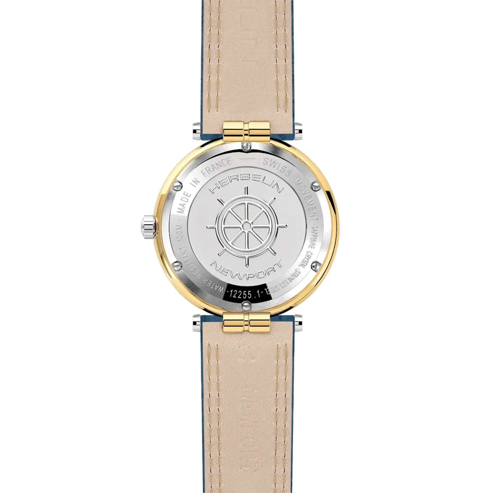 herbelin-newport-h-ritage-originals-montre-homme-quartz-cuir-bleu image 3
