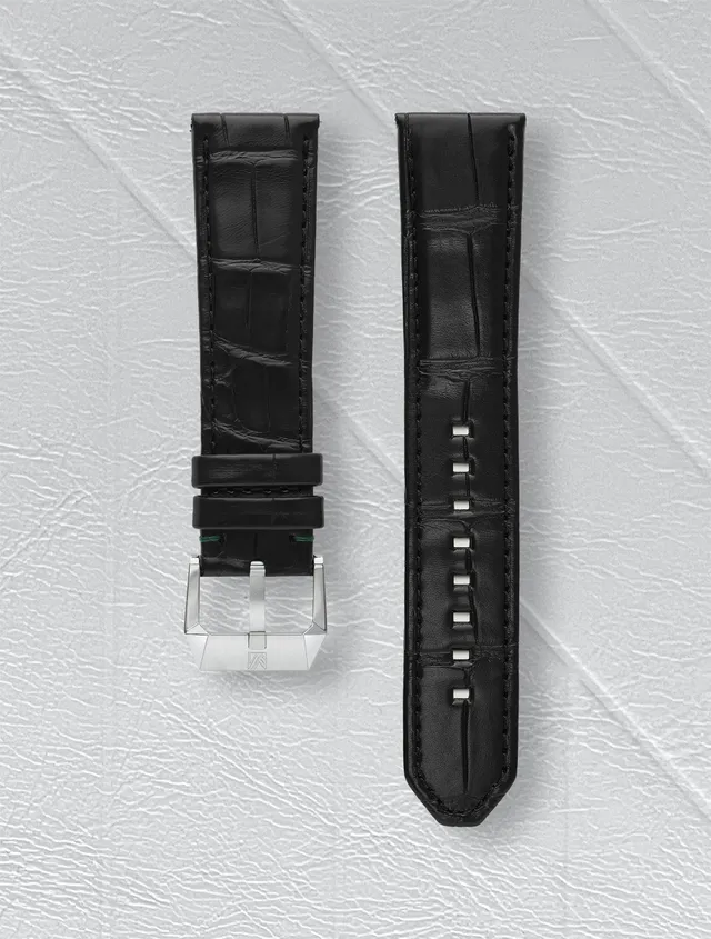 march-la-b-bracelet-alligator-noir-22-mm-pour-am2-calendar image 1