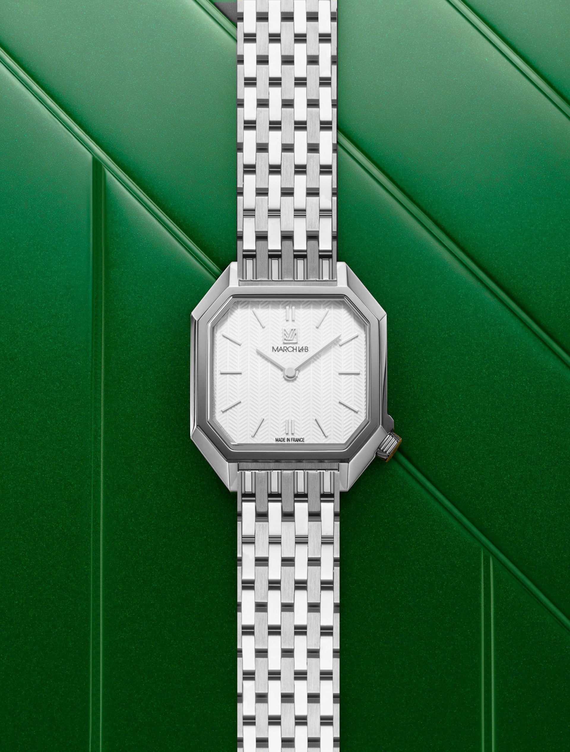 march-la-b-milady-mansart-chevrons-blanc-montre-femme-28-mm image 1