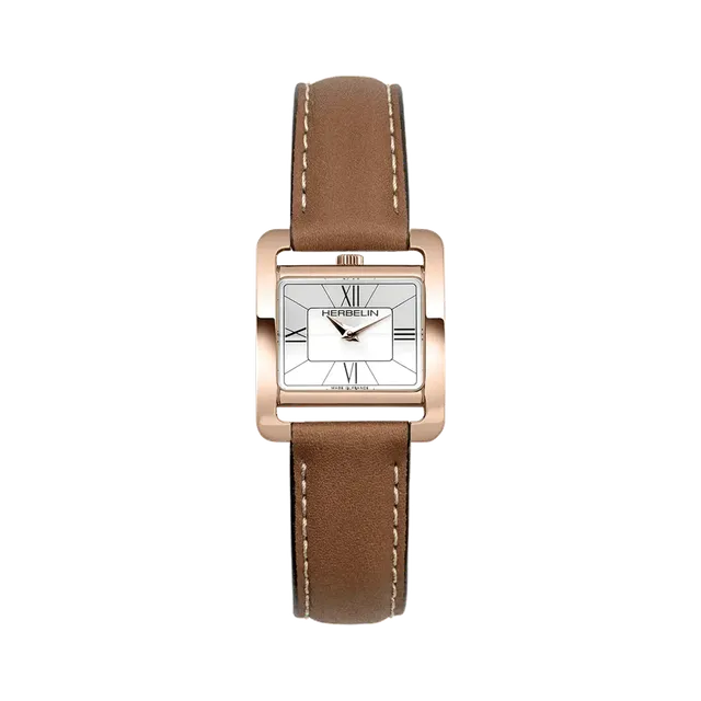 herbelin-ve-avenue-montre-quartz-femme-pvd-or-rose-cuir-gold image 1