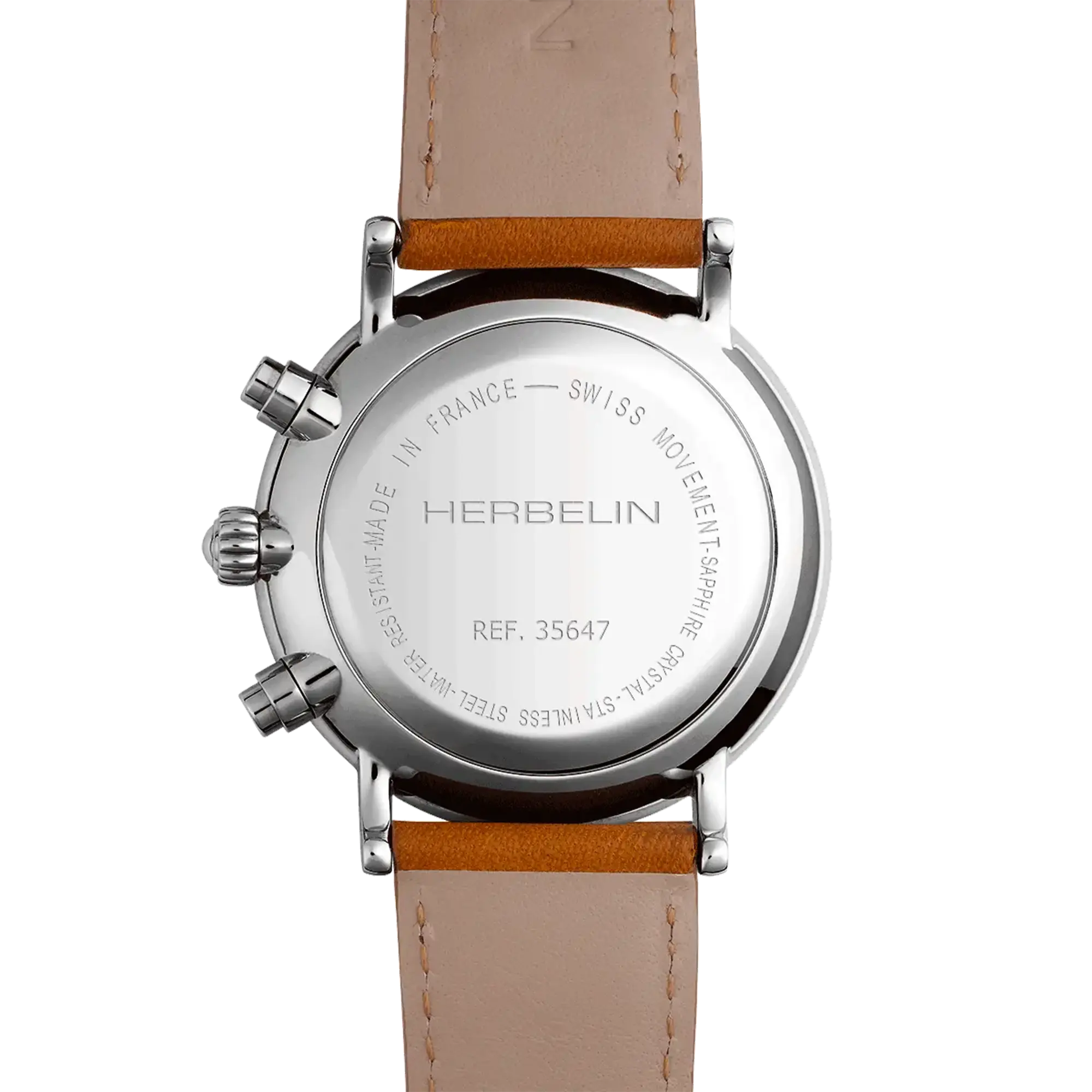 herbelin-inspiration-chronographe-quartz-montre-homme-acier-cuir-gold image 4