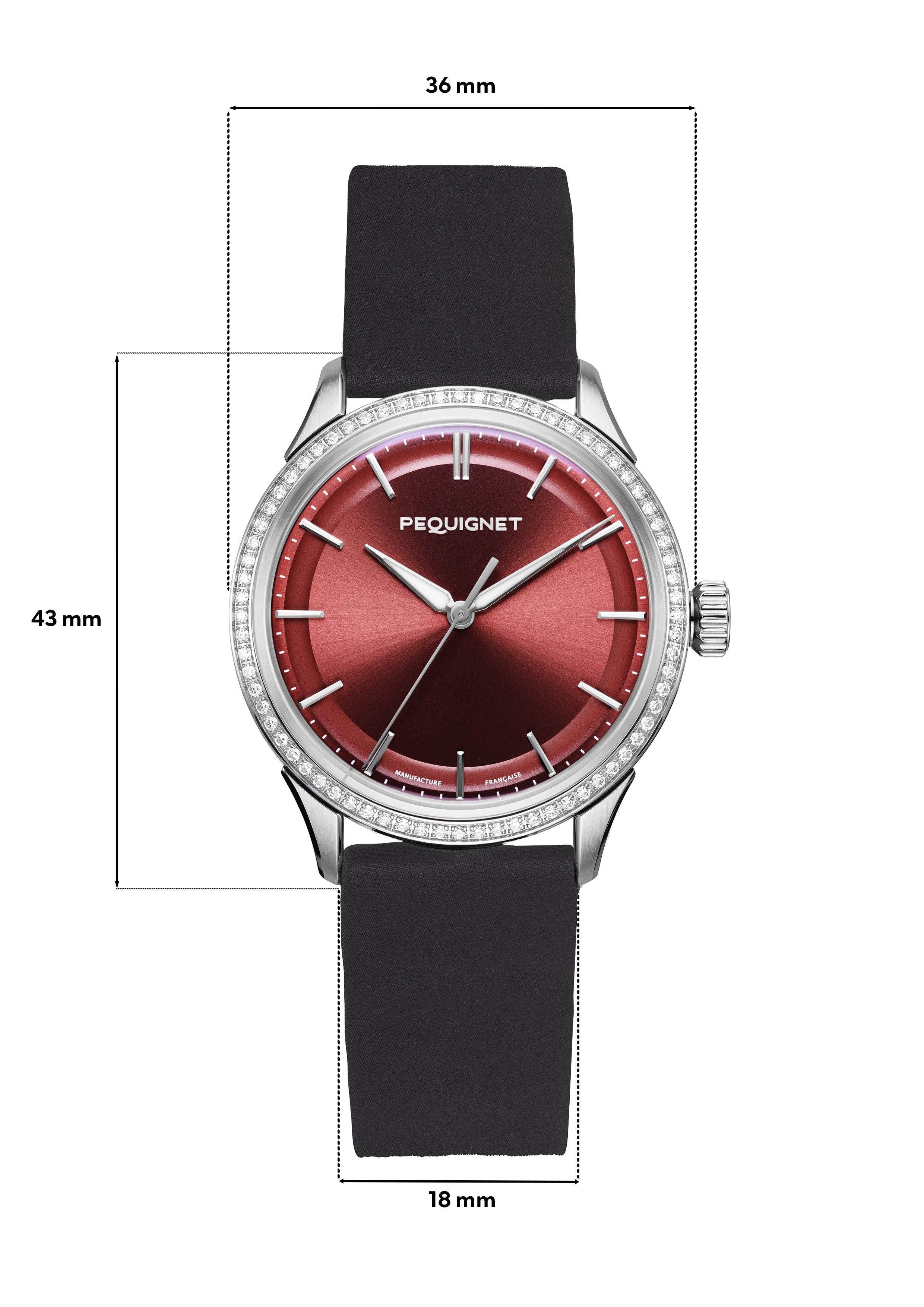 montre-pequignet-royale-paris-36-mm-bordeaux-lunette-78-diamants-calibre-initial image 3