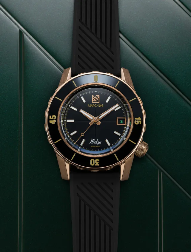 march-la-b-belza-dition-bronze-montre-plongeuse-automatique-40-mm-noire image 1