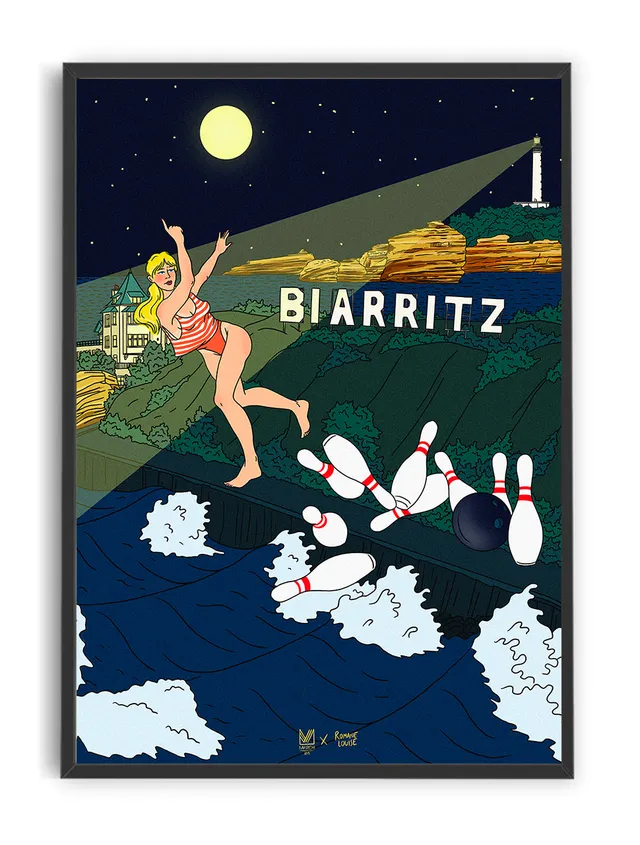 march-la-b-affiche-bowling-de-la-c-te-poster-d-coration-int-rieure image 1