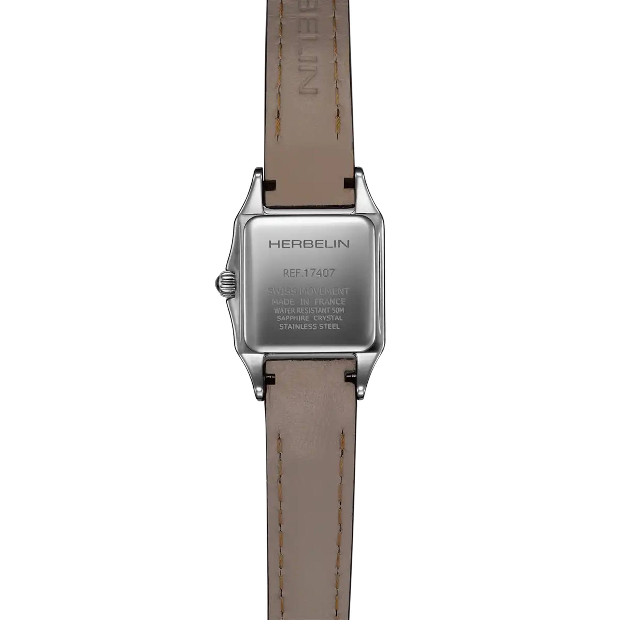 herbelin-luna-mini-quartz-acier-cuir-noir-femme image 3