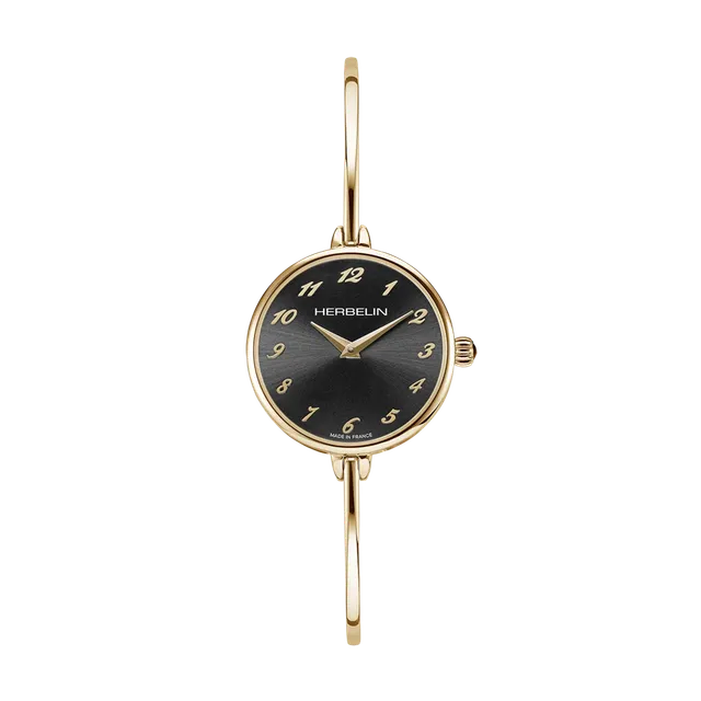 herbelin-fil-quartz-montre-femme-dor-noir image 1