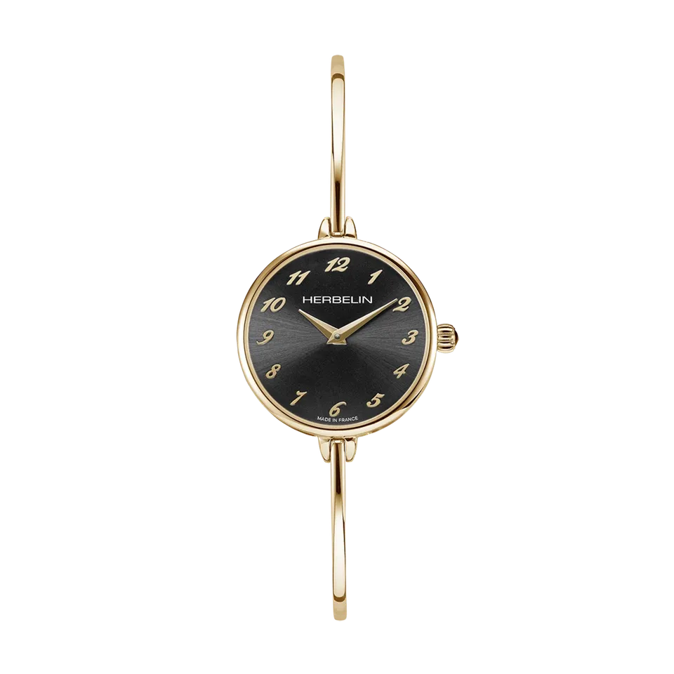 herbelin-fil-quartz-montre-femme-dor-noir image 1