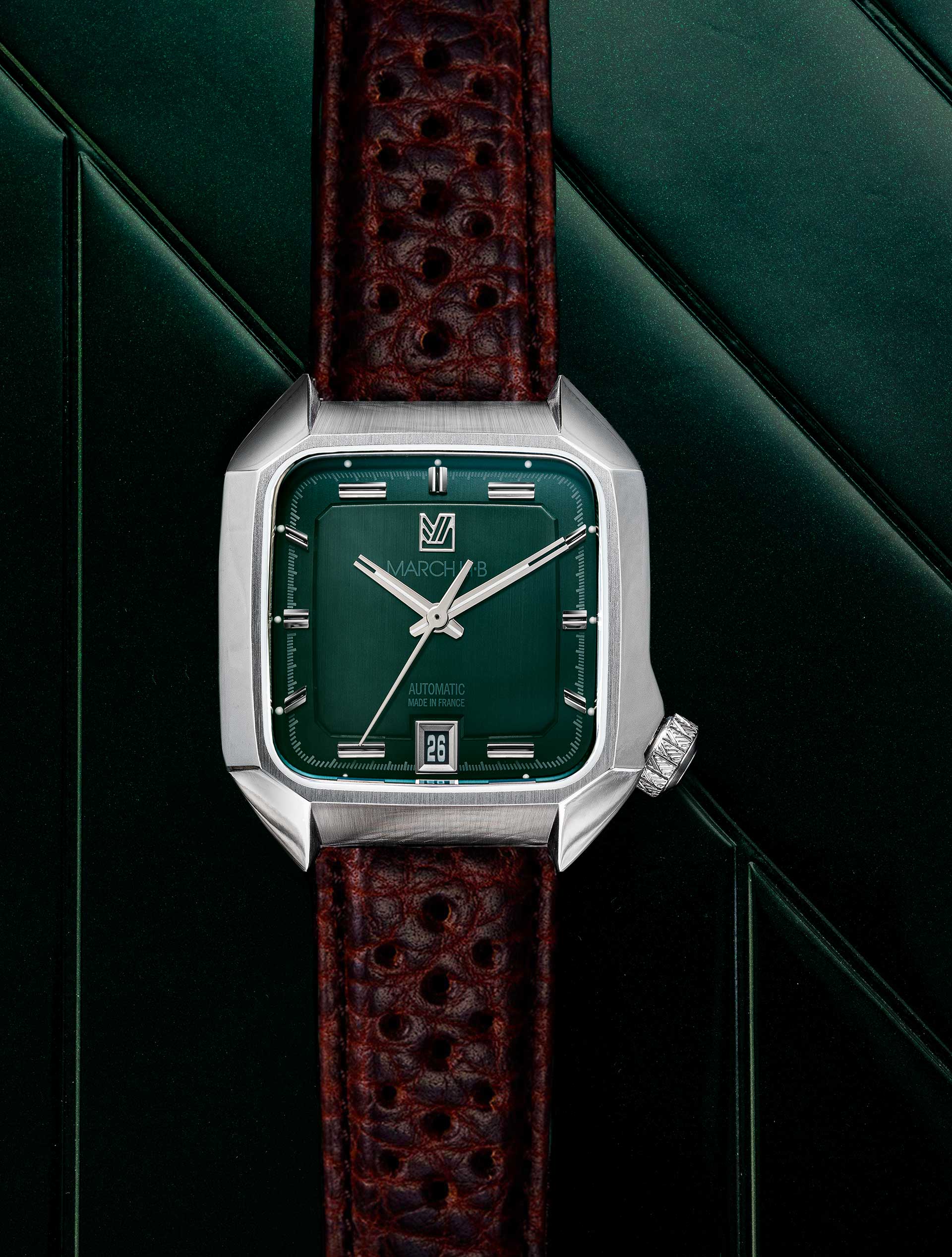 march-la-b-am2-slim-automatique-grall-montre-homme-36-mm-cadran-vert image 5