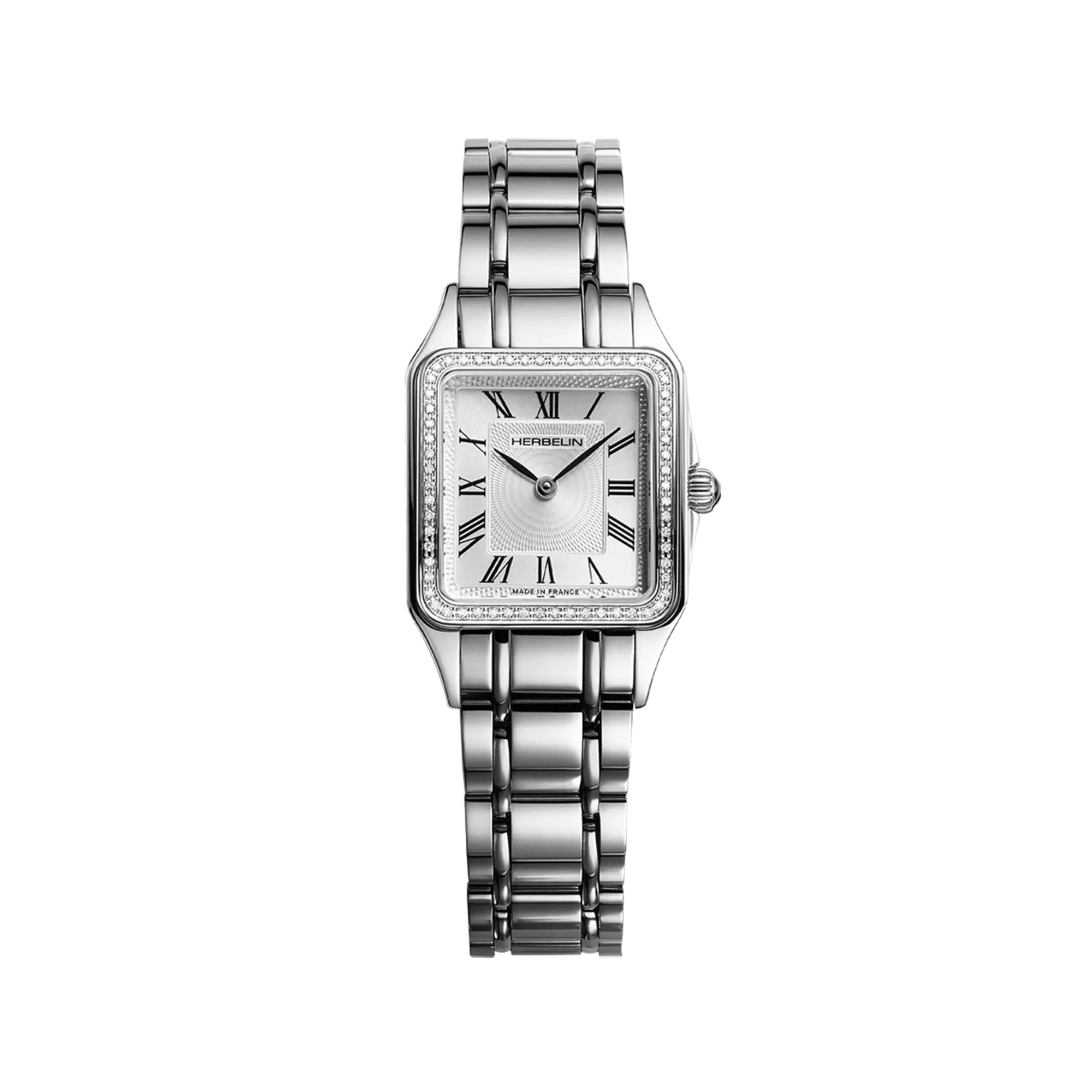 herbelin-luna-quartz-acier-et-diamants-montre-femme-carr-e image 1