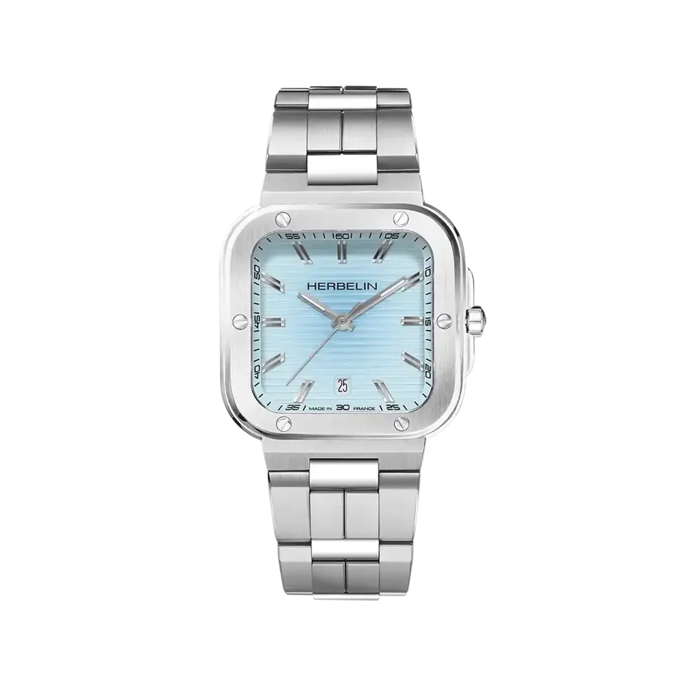herbelin-cap-camarat-square-bleu-arctique-montre-homme-acier-quartz image 1