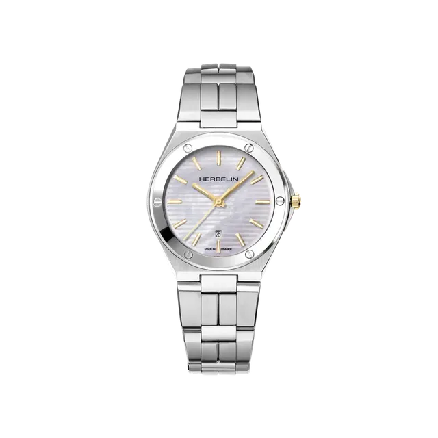 herbelin-cap-camarat-nacre-33-mm-montre-femme-quartz-acier-pvd-or-jaune image 1