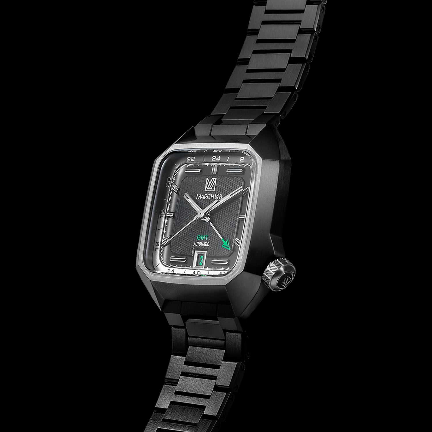 march-la-b-am2-gmt-automatique-shades-montre-homme-39mm-dlc-noir image 5