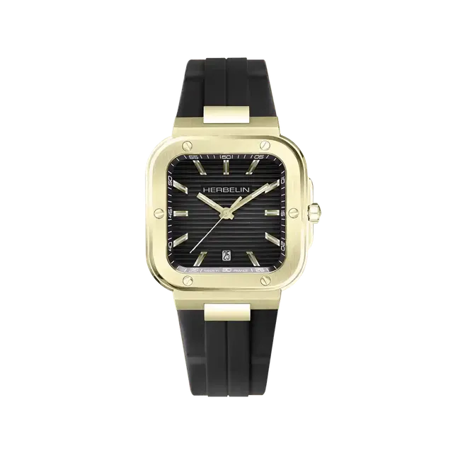herbelin-cap-camarat-square-montre-homme-quartz-noir-pvd-or-1n-fkm image 1