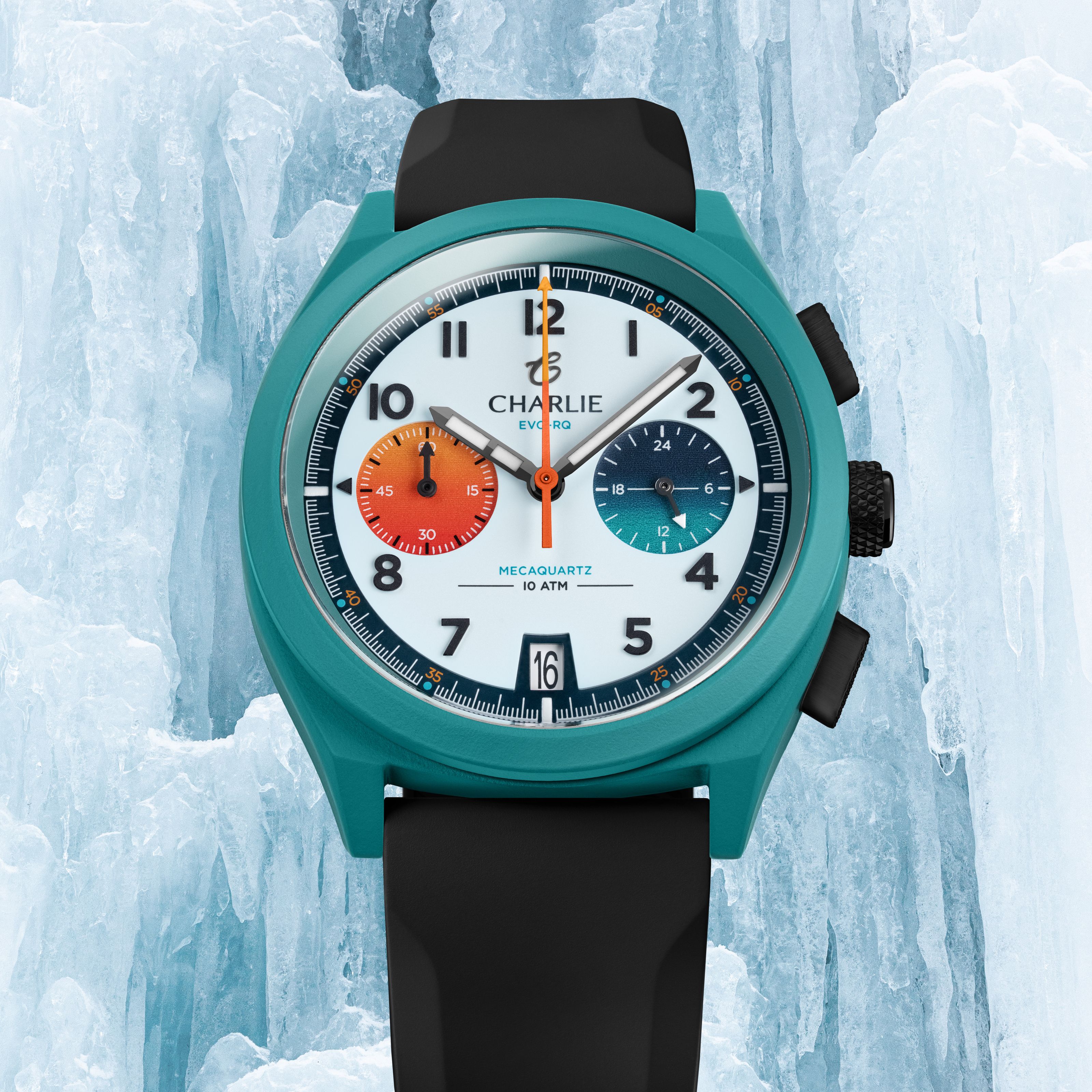 charlie-paris-grx-chronographe-evo-rq-montre-sport-homme-39mm-cerakote-turquoise image 4