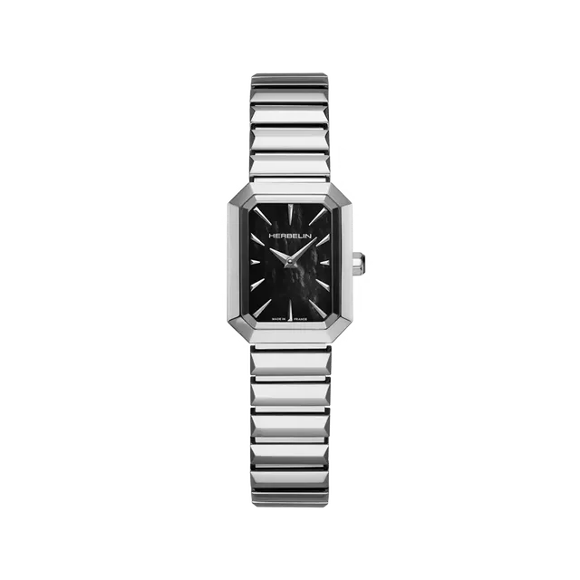 herbelin-octog-ne-quartz-femme-nacre-noire-acier-316l image 1