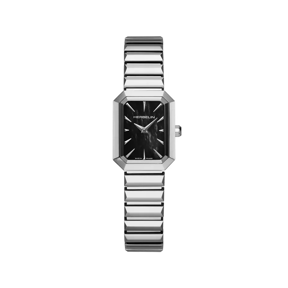 herbelin-octog-ne-quartz-femme-nacre-noire-acier-316l image 1
